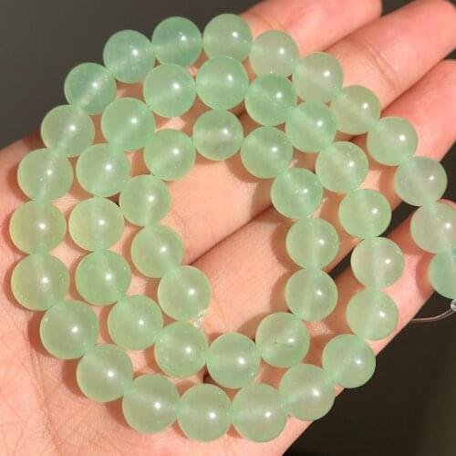 Natural Light Green Jades Round Loose Stone Beads For Jewelry Making 15"inch 4/6/8/10/12mm Making DIY Bracelet Pendant Necklace