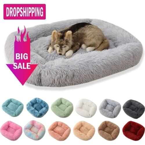 12 Colors Square Dog Bed Long Plush Pet Beds For Little Medium Large Pets Super Soft Winter Warm Sleeping Mats For Dogs Cats