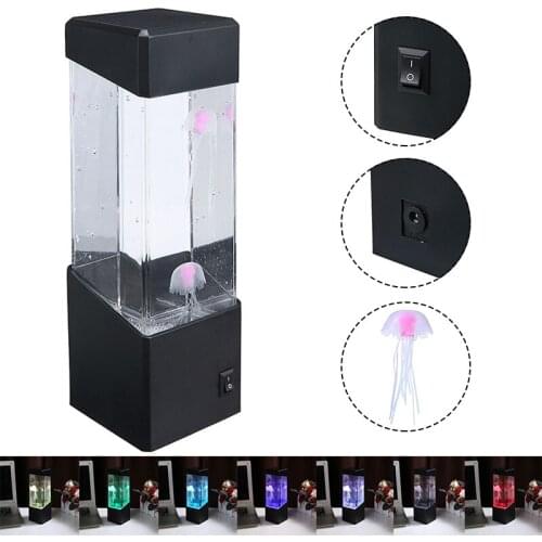 Jellyfish Lamp Shade Lava LED Electric Mood Aquarium Desk Bedroom Decoration Jellyfish Lamp Multi-colour