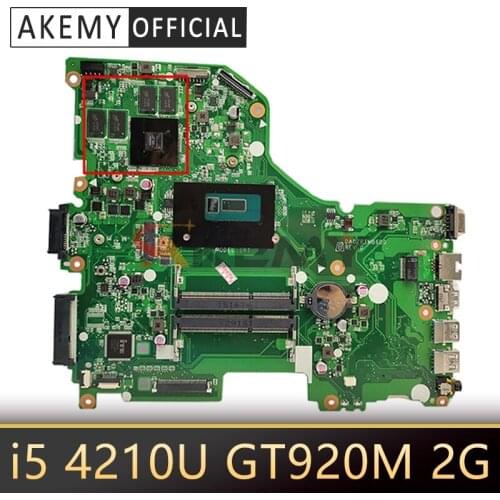 DA0ZRTMB6D0 motherboard for ACER E5-573 E5-573G Laptop motherboard CPU i5 4210U GT920M 2G DDR3 Test OK Mainboard