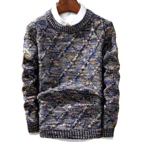 2020Sweater Men fashion Pullover Male O-Neck stripe Slim Fit Knitting fashion Sweaters Man Pullover