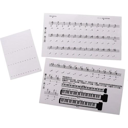 Music Learn Practice Piano Stave Keyboard Sticker for 88 Keys Piano