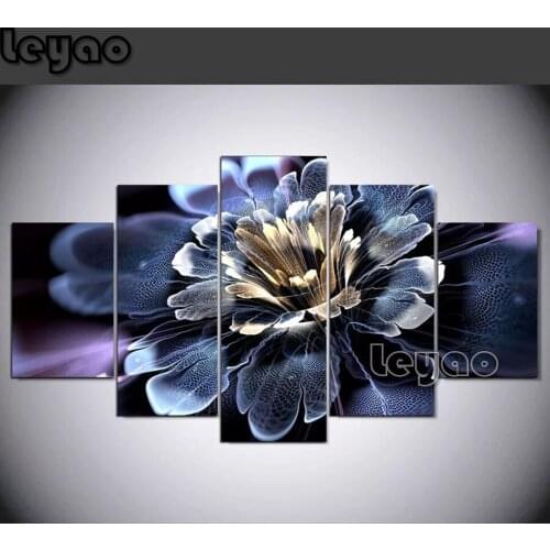 5D Diy Diamond Painting Cross Stitch Kits Diamond Embroidery Diamond Mosaic 5pcs Flower Abstract Mandala Floral Home Decor Gift