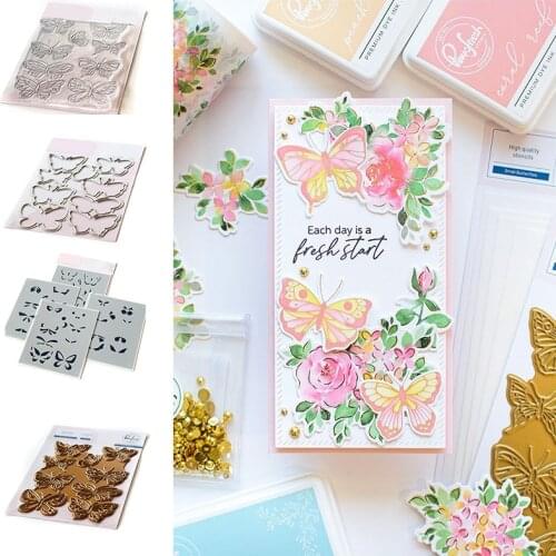 2021 New SMALL BUTTERFLIES Metal Cutting Dies Stamps Stencil Hot Foil Scrapbook Diary Decoration Stencil Embossing Template DIY