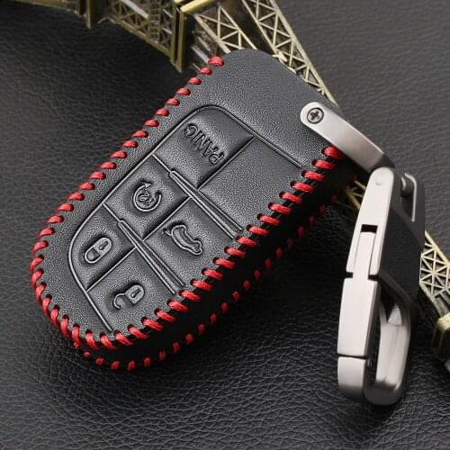 New Leather Car Key Case Full cover For Fiat Jeep For Dodge Ram 1500 Journey Charger Dart Challenger Durango Auto Accessories