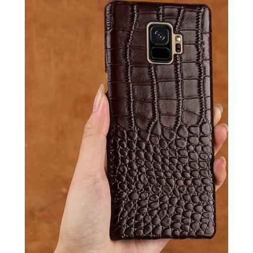 New half-pack mobile phone case for Samsung Galaxy 8 crocodile texture phone case Genuine Leather phone protection case