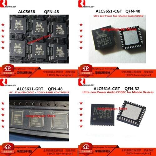 5 pcs/lot ALC5658 ALC5658-CG ALC5651-CGT ALC5651-CG ALC5651 ALC5611-GRT ALC5611-GR ALC5611 ALC5616-CGT ALC5616 New original