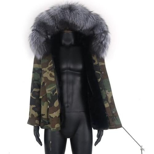 Man 7xl Warm Fur coat parkas winter jacket coat waterproof parka big real fur collar Faux Rabbit fur liner Detachable