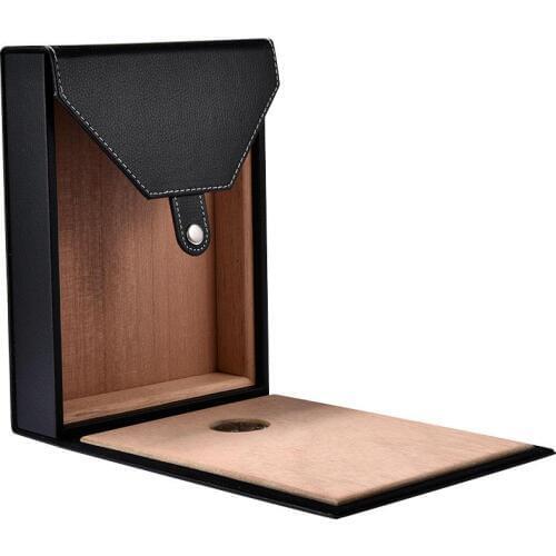 Mini Portable Leather Travel Humidor Cigar Box For 8/10pc Cigarette Storage Case Container Cigar Case With Hygrometer Humidifier