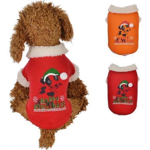 Christmas Dog Clothes Autumn Winter Warm Cotton Dog Cat Jacket Coat Pet Puppy Clothes For Pug Chihuahua Yorkshire Small Dogs Cat
