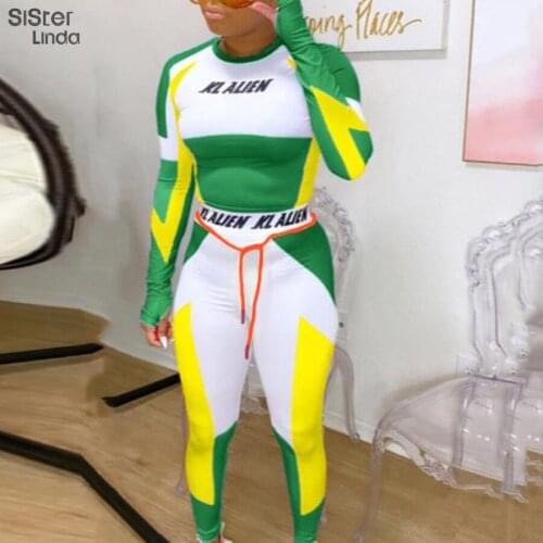 Sisterlinda Fitness Tracksuit Two Piece Set Womens Outfits Autumn Long Sleeve Sporty Tops Johging Pants Suits Ladies Activewear
