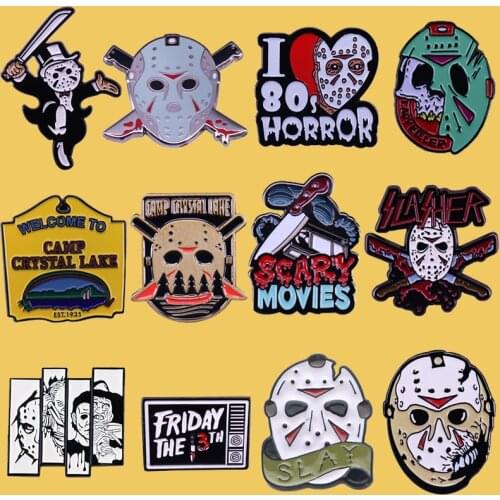 SP630 Movies Enamel Pins Horror Brooches Lapel Pin Shirt Bags Backpack Badge Jewelry Halloween Gift
