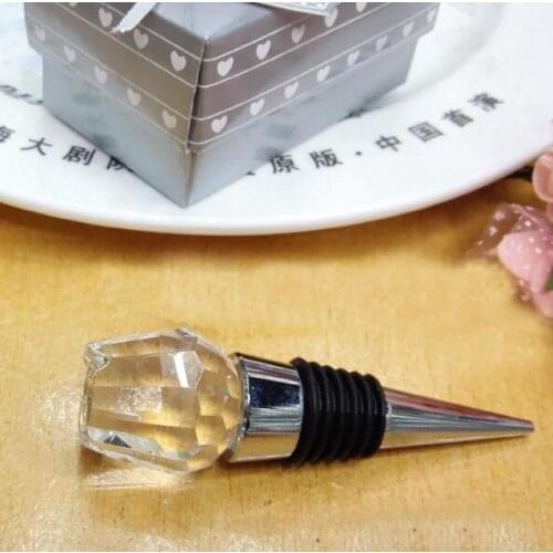 Wedding Supplies Romantic White Crystal Rose Wine Bottle Stopper for Event Party Return Gifts