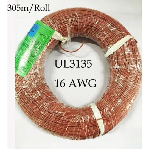 UL3135 16AWG Silicone Rubber Wire, 600V 1.37mm2 Heatproof Max 200 Celsius Degree Silicone Tinned Copper Electric Cable Cord