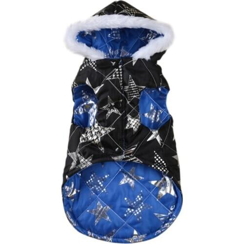 Pet Autumn Winter Star Print Thickened Costume Small Medium Dogs Puppy Warm Coat Double Sides Wear