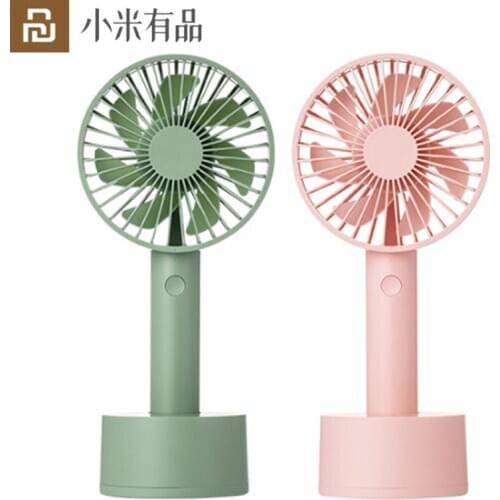 Youpin Shaking Head Fan USB Handheld Fan Mini Rechargeable Fan Compact Portable Desk Fan Adjustable 3 Speed Handheld Cooler
