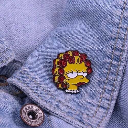 Young Pretty Girl Enamel Pin American Cynical Humorous Cartoon For Women Girl Lapel Jackets Hat Accessory