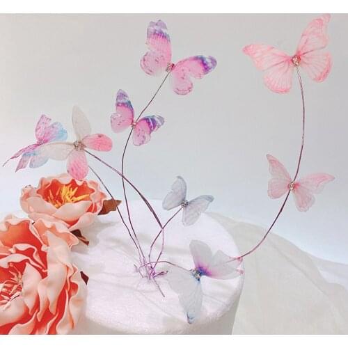 1pc Cake Topper Creative Butterfly Design Party Cake Decoration for Birthday Party