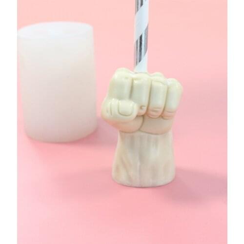 2020 NEW Shiny fist DIY Handmade Epoxy Mould Silicone Straw Topper Molds