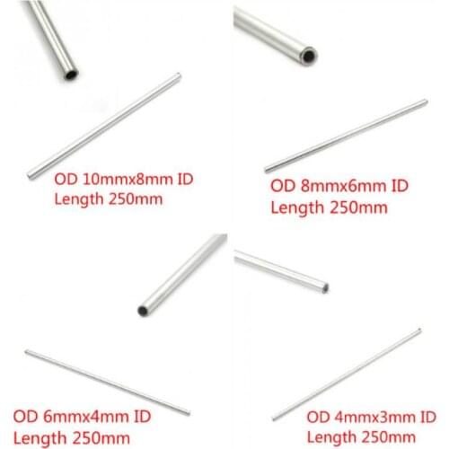 2-5 piece of 250mm capillary 304 seamless stainless steel tube 10x8mm / 8x6mm / 4x3mm / 6x4mm /6x5cm/ 3x2mm / 12x10mm