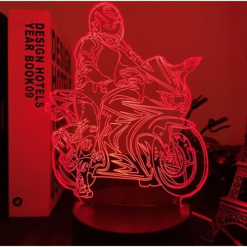 3D Lamp Motorcycle Racer Jonathan Rea Action Figure Nightlight for Home Room Decoration Cool Fans Birthday Gift Led Night Light