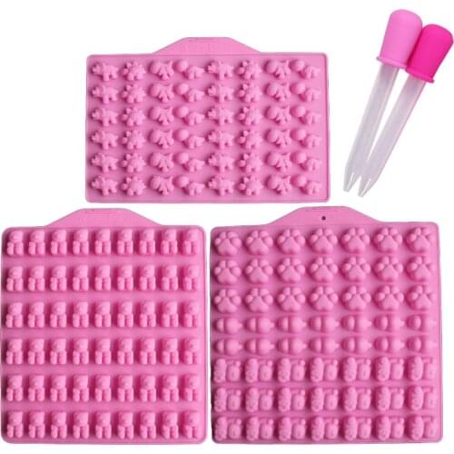 Silicone Candy Molds Bear Dinosaur Cat Claw Shape Chocolate Jelly Clay Fondant Cake Decorating Toolds