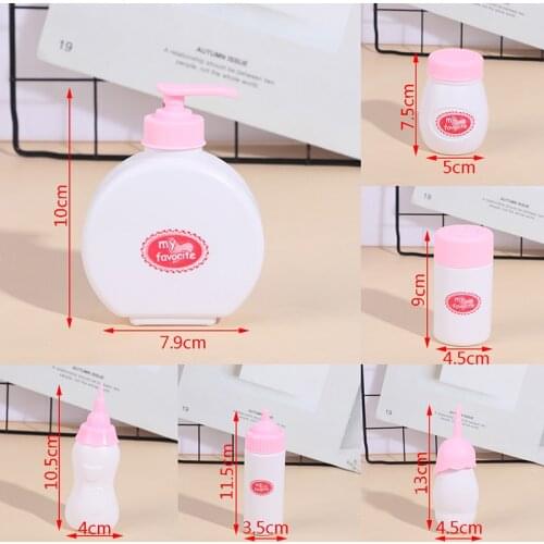6Pcs Doll House Decoration Accessorie Dollhouse Miniatures Plastic Milk Bottle Miniature Baby Bottle Model