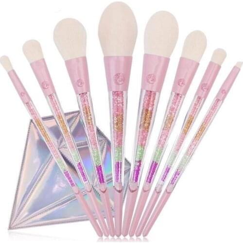 8PCS/SET Makeup Brushes Set Loose Powder Highlight Foundation Brush Eyeliner Lip Brush Diamond Handle Cosmetic Brush Makeup Tool