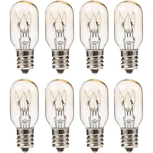 8 PCS Replacement 120V E12 Socket Incandescent Light Range Hood Bulb Sewing Machine Lamp