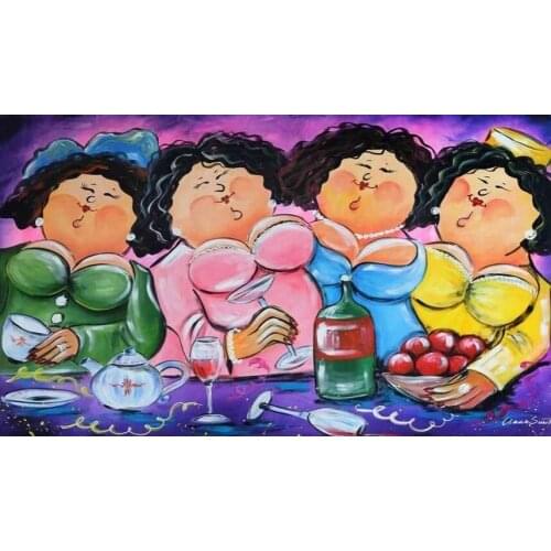 DIY spuare&round Dikke Dames feest diamond painting