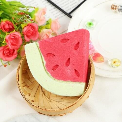 Watermelon Bubble Bath Bomb Natural Fizzy for Women Moisturizes Dry Sensitive Skin. Releases Color, Scent, and Bubbles C1FF