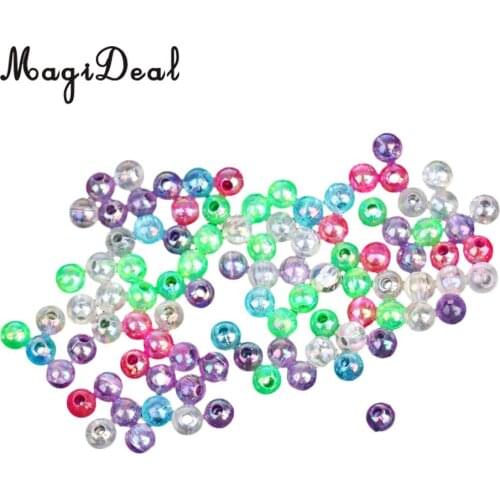 MagiDeal 100 Pcs Multi-color Fishing Line Beads Multi-color Fishing Beads Lure lightweight durable for stream lake river fishing