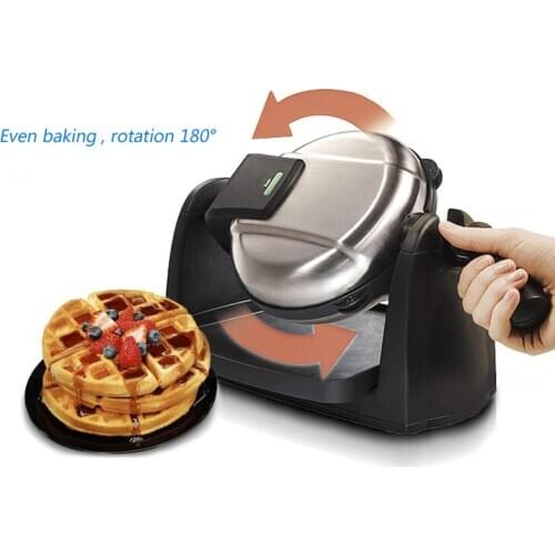 Household Rotating Waffle Maker Multi-function Automatic Double Heating Baker Electrical Baking Pan Waffle Making Machine