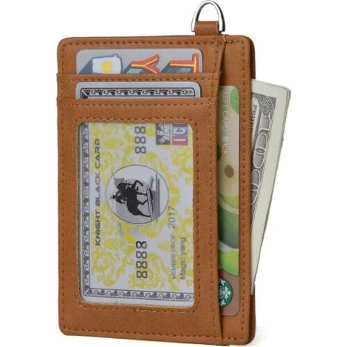 IKE MARTI RFID Card Holder Genuine Leather Wallet Credit ID Card Holder Slim Purse Money Case for Men Women 2021 Fashion Bag