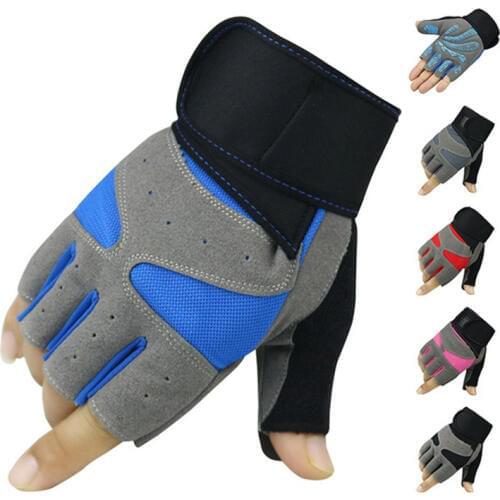 Men Women Half Finger Outdoor Sport Breathable Mesh Cycling Sunscreen Gloves Gym Fitness Climbing Non-slip Long Wrist Gloves C12