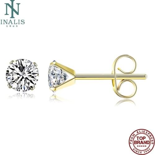 INALIS 5MM Round Shaped Stud Earrings For Women Cubic Zirconia Small Earring Valentines Day Gifts Fashion Jewelry Best Selling