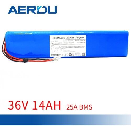 AERDU 10S4P 36V 14AH 18650 Lithium Battery Pack Built-in 25a Bms for FIIDO D1 D2Ebike Electric Car Bicycle Motor Scooter 3500mah