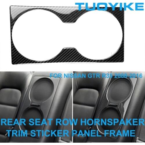 LHD RHD Car Styling Carbon Fiber Rear Row Seat Hornspeaker Audio Frame Cover Trim Sticker Panel For Nissan GTR R35 2008-2016