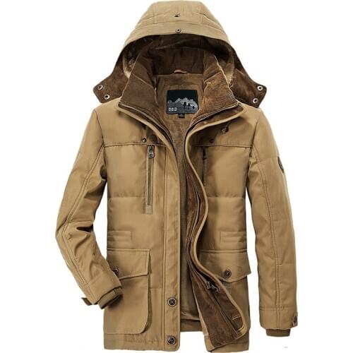 Winter Jacket Men Coats Warm Men Hooded Outwear High Quality Fleece Warm Cotton Parkas Military Overcoat L-5XL 6XL