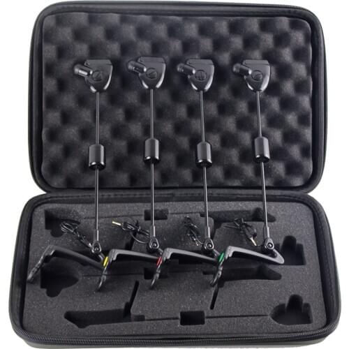 Fshing Swinger Set Bite Alarm Hanger Swinger 4 Colors LED Illuminated Indicator Carp Fishing Tackle In Zipper Case A500