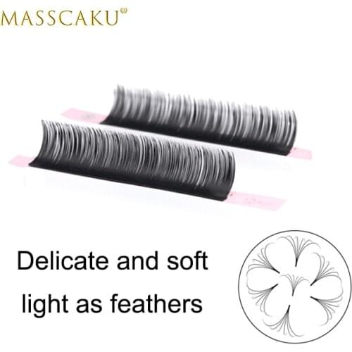 MASSCAKU Self Fanning Eyelash Extendions Cashmere Easy Fan Lashes 1s Blooming Fans Fast Fanning Lash Extension for Mackup Beauty