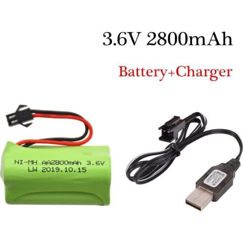 3.6v 2800mah ni-mh battery with USB Charger nimh battery pilas recargables 3.6v pack aa size ni mh for rc car toy tools model