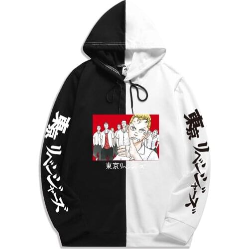 New Trend Summer Casual Anime Tokyo Revengers Men Sportswear Hoodie Print Patchwork Thin Hoodie Sweatshirt Harajuku Tops