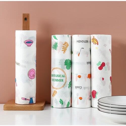 2021 New Pdry Wet Dual Purpose Lazy Dishcloth Kitchen Oil Absorption Disposable Dishwashing Towel 50 Sheets Kitchen Towel Set