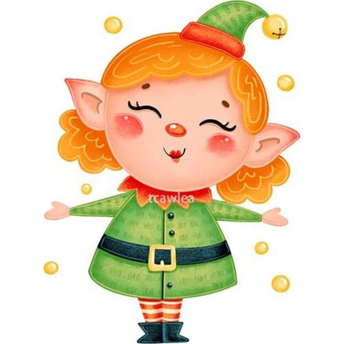 New Metal Steel Cutting Dies Smiling Elf Girl Stencils for Making Scrapbooking DIY Album Paper Cards Embossing Die