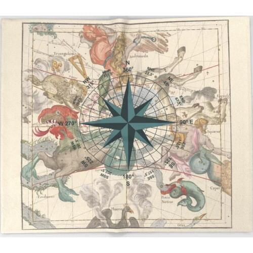 Compass Blanket Art Design Ancient Constellation Map Fleece Blankets and Throw Blanket for Beds Fleece Blanket Adult 150X200