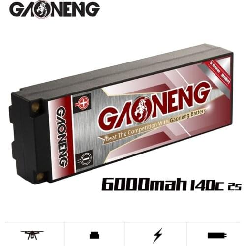 Original GNB 2S 7.4V 6000mAh 140C Lipo Battery Stick Pack 5mm Built-in Bullet Hard Case T XT60 Plug for 1:10 RC Car Model Parts