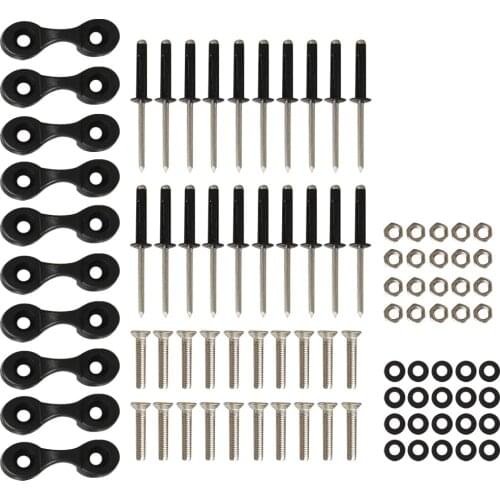 Kayak Deck Loops Tie Down Pad Eyes and Rivets - Bungee Fishing All Accessories Hardware Kit