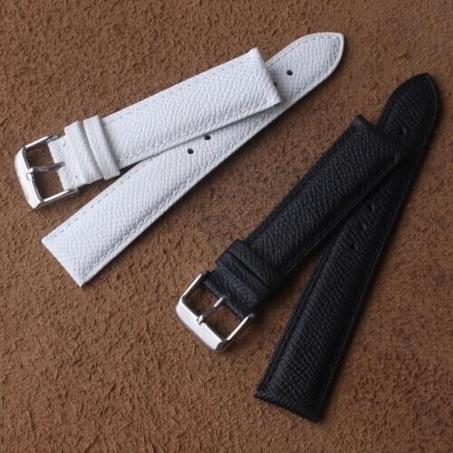 14mm 16mm 18mm 20mm New High quality Women Black White Genuine Leather Watch Band Strap Bracelet With Pin Buckle Lizard pattern