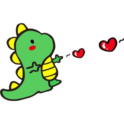 RuleMylife Love Heart Dinosaur Car Sticker Cartoon Unicorn Stickers Decal Funny Anime Cute Car Accessories Decoration